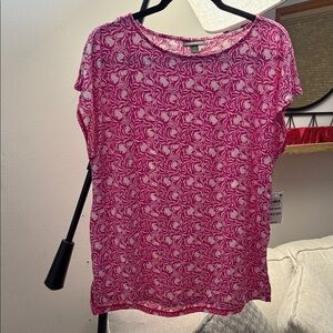 Style & Co. Magenta Floral Short Sleeve Top